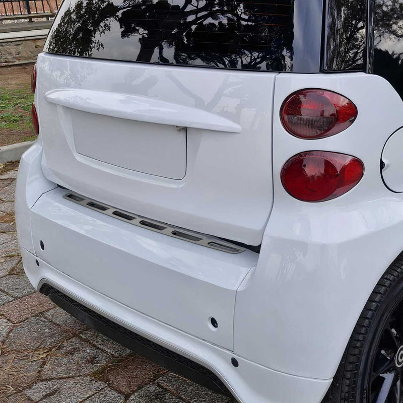 Protezione paraurti per soglia di carico per Smart ForTwo 451 2007-15 in acciaio inox cromato