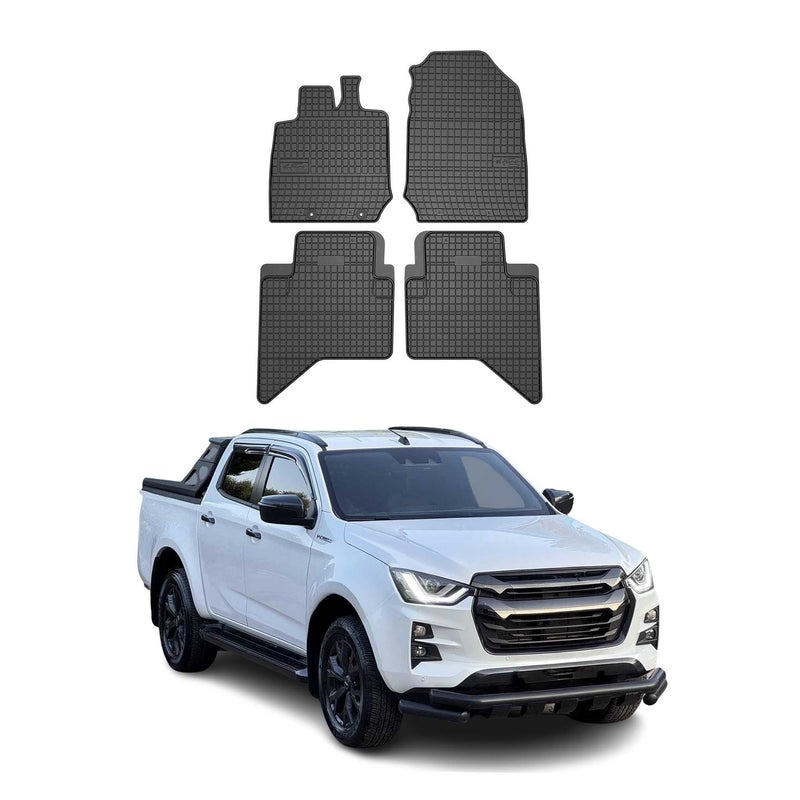 Tappetini in gomma neri per Isuzu D-Max 2020-2025, 4 pezzi