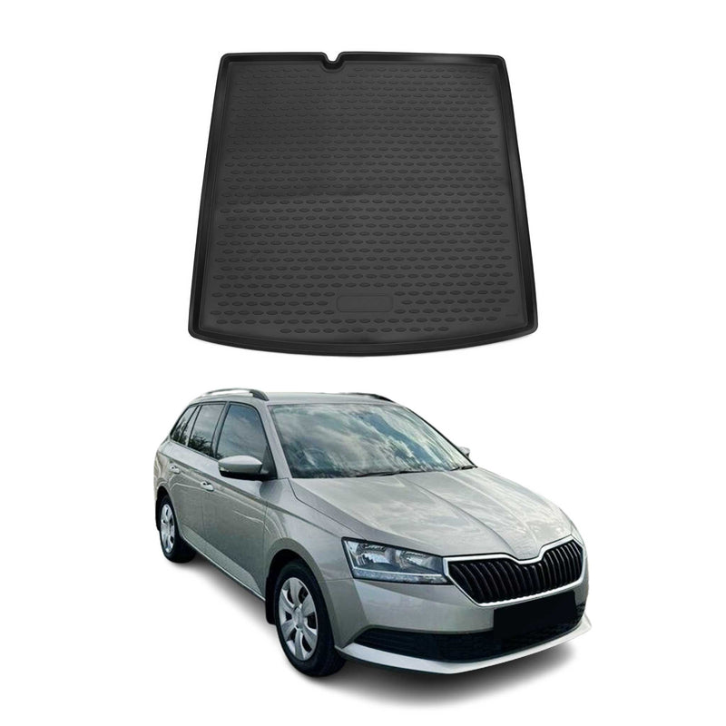 Tappetino per bagagliaio in gomma TPE per Skoda Fabia NJ 2015-2018, nero