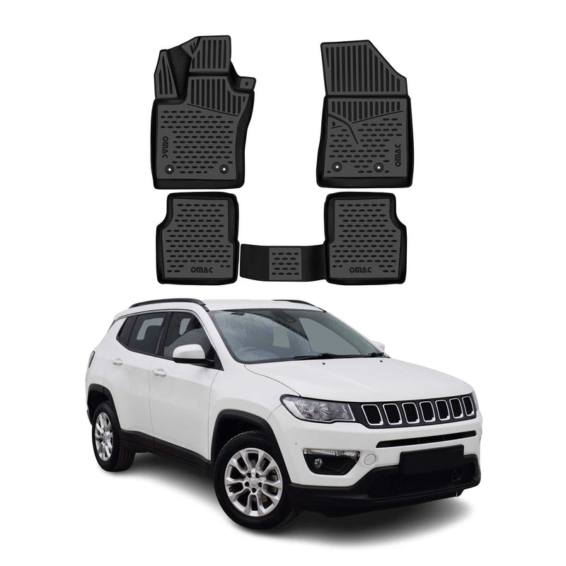 2018-2025 Jeep Compass Fußmatten TPE Schwarz 4 tlg