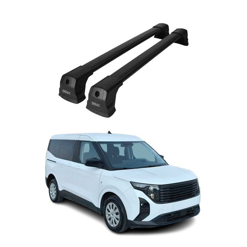 Portapacchi da tetto per Ford Transit Courier/Tourneo Courier 2023-2025, nero, 2x
