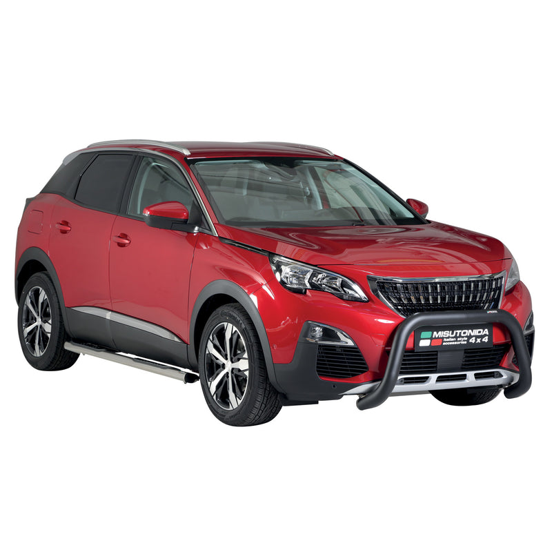 Protezione anteriore per Peugeot 3008 2018-2021 ø76mm acciaio nero