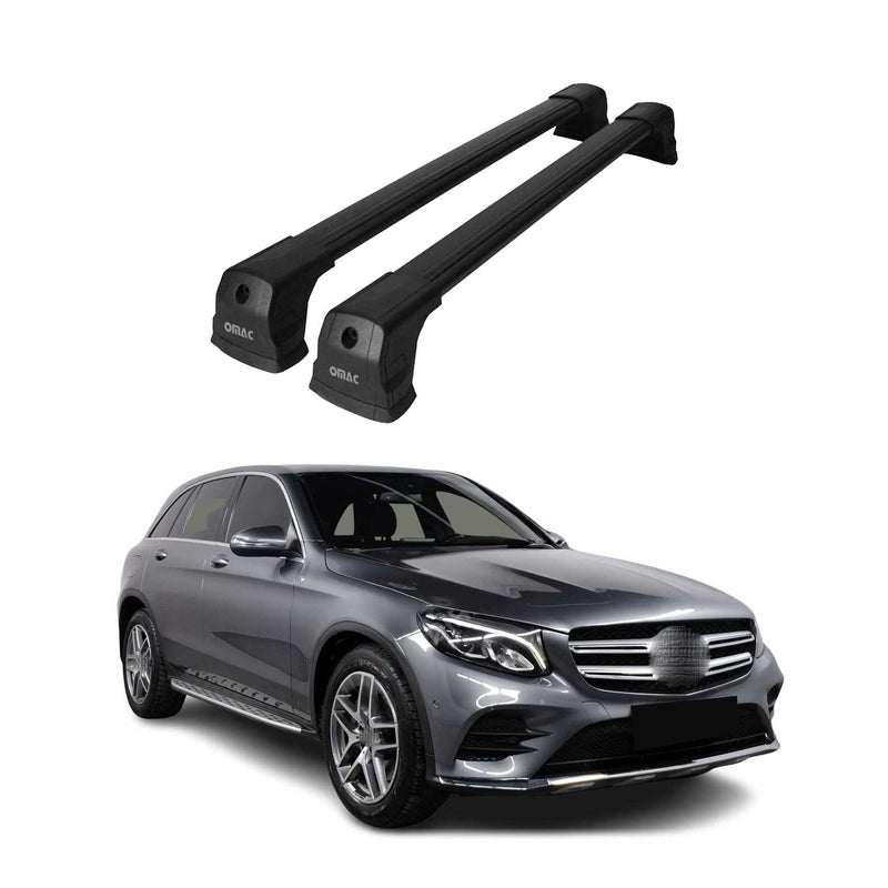 Dachträger Gepäckträger für Mercedes GLC C253 2016-2019 Grundträger Alu Schwarz