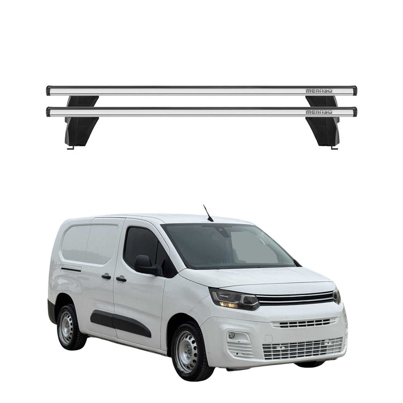 Barre trasversali portatutto Menabo per Citroen Berlingo 2018-2025 ABE grigio alluminio