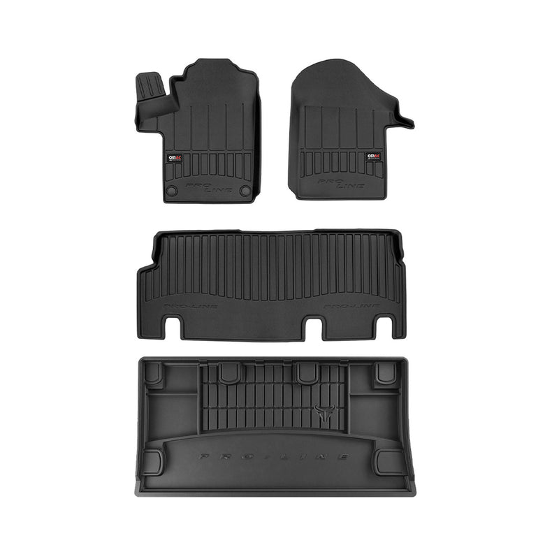 Set di tappetini e vaschette per bagagliaio OMAC per Mercedes Vito W447 2014-2025 in gomma 4 pezzi