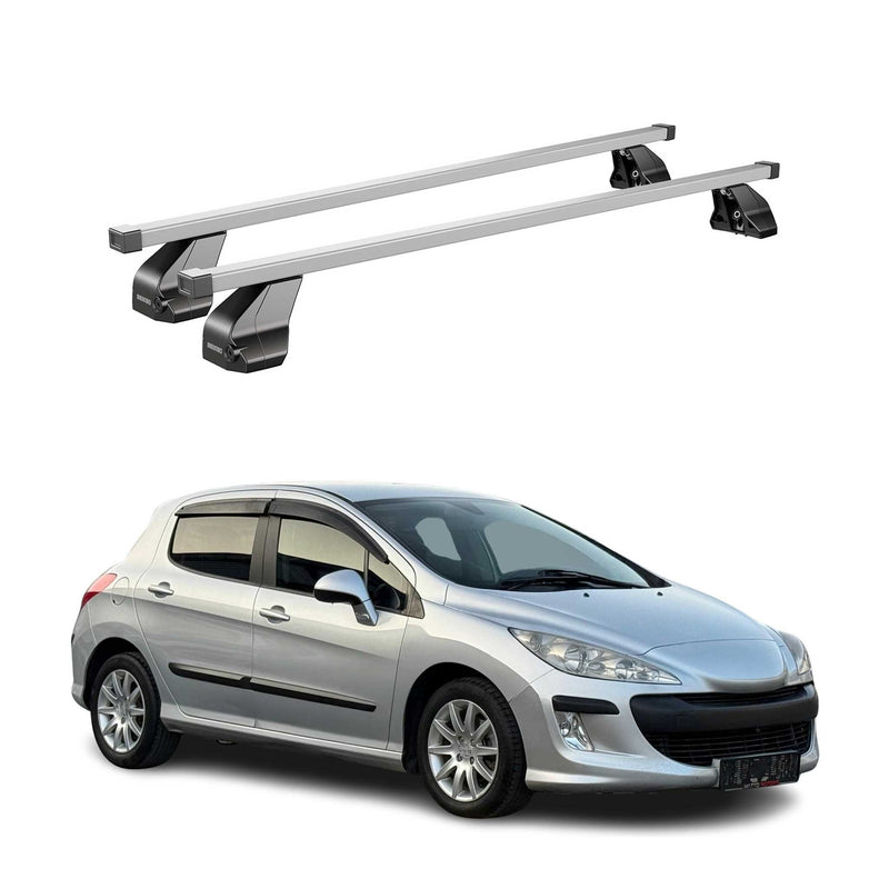 Portapacchi in acciaio Menabo per Peugeot 308 2007-2014, acciaio argento, 2 pezzi