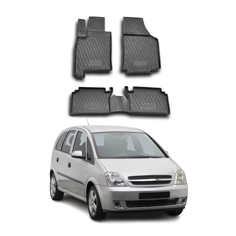 Tappetini Opel Meriva 2003-2010 TPE Nero 4 pezzi