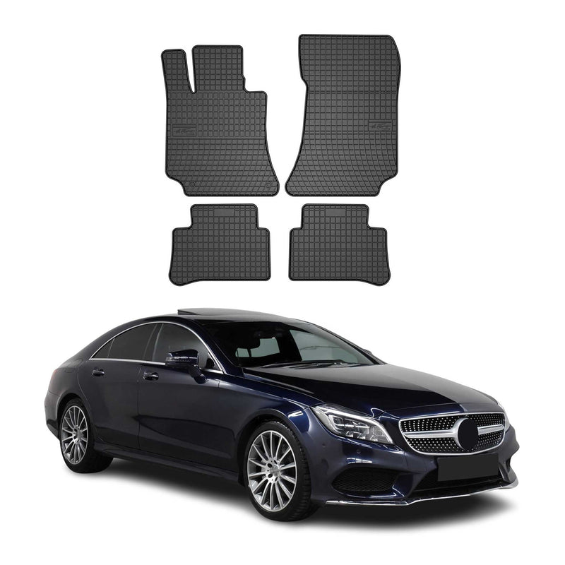 Tappetini Mercedes CLS C218 2010-2017 in TPE nero, 4 pezzi