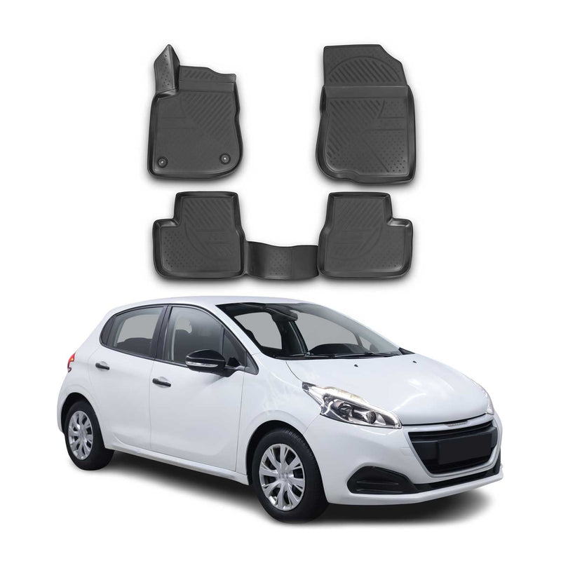 Tappetini Peugeot 208 2012-2019 TPE Nero 4 pezzi