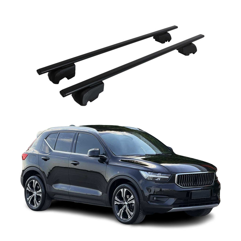 Portapacchi da tetto per Volvo XC40 2018-2023, portapacchi base ABE nero 2x