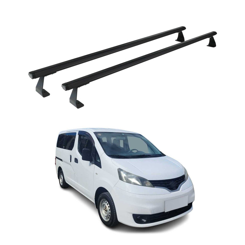 Dachträger Gepäckträger für Nissan NV200 2010-2025 Schwarz Aluminium 2tlg