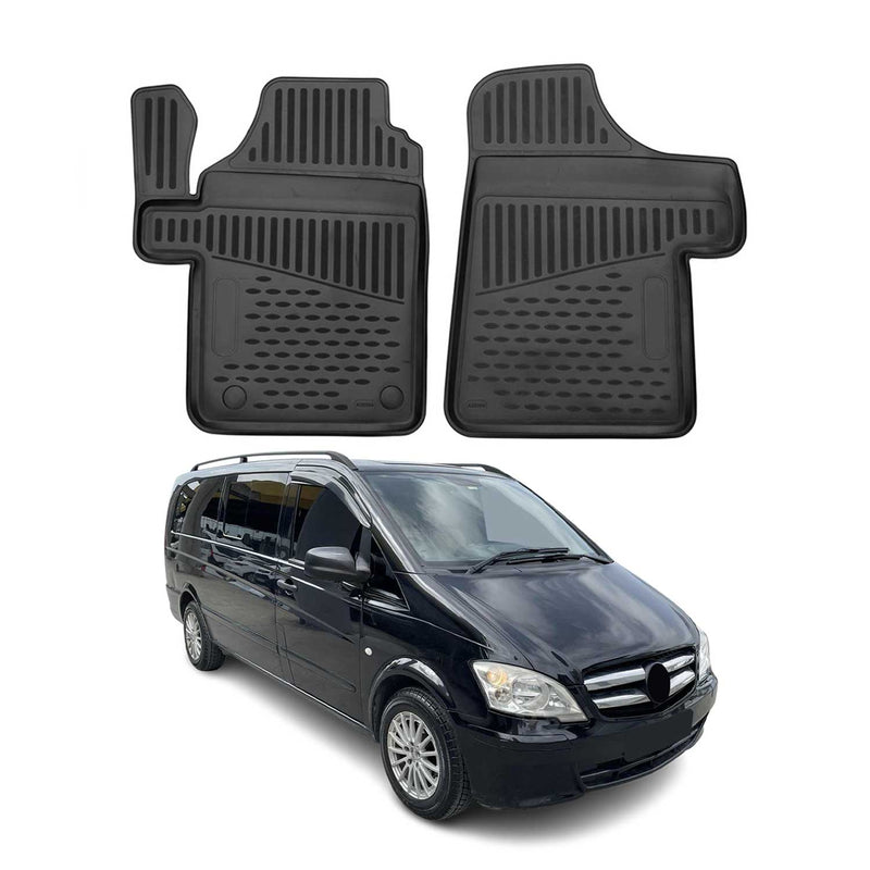 Tappetini Mercedes Vito Viano W639 2003-2014 TPE Nero 2 pezzi