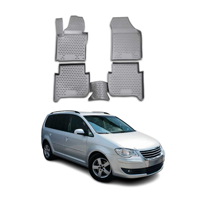 Tappetini VW Touran 2003-2015 in TPE grigio 4 pezzi