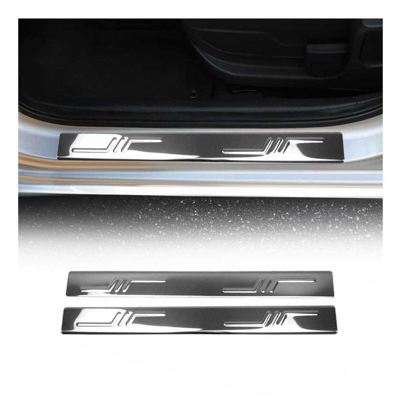 Soglie porte per Toyota Aygo e 2005-2024 in acciaio inox argento 2 pezzi