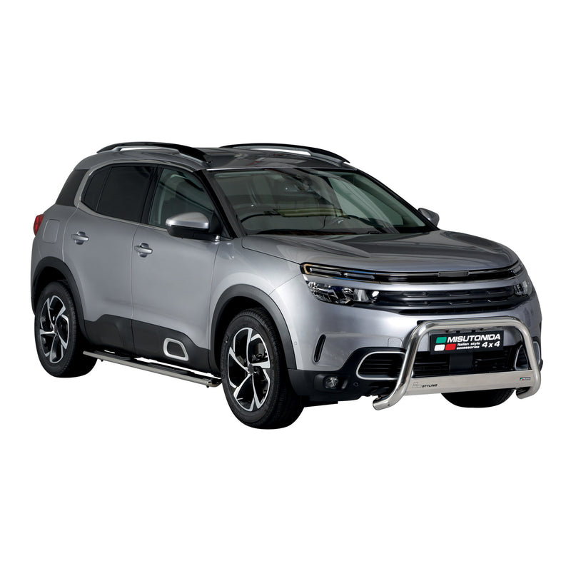 Barra di protezione anteriore per Citroen C5 Aircross 2018-2022 ø63mm acciaio argento