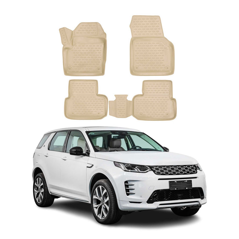 Tappetini Land Rover Discovery Sport 2014-2017 in TPE beige, 4 pezzi