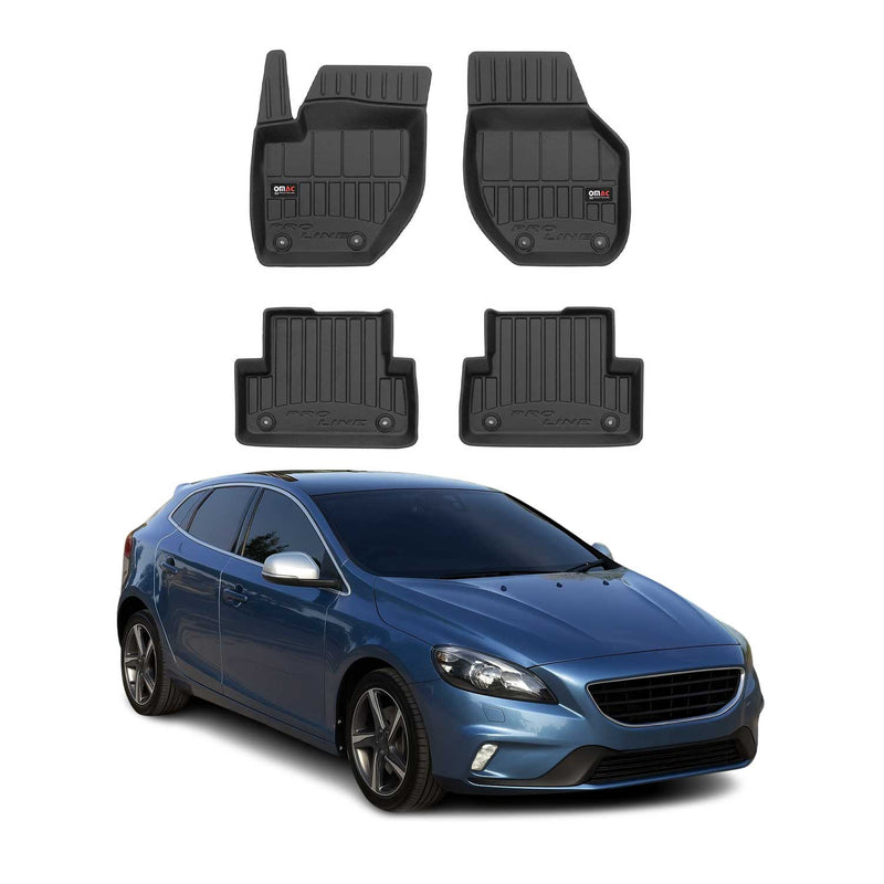 Tappetini Volvo V40 2012-2019 TPE Nero 4 pezzi