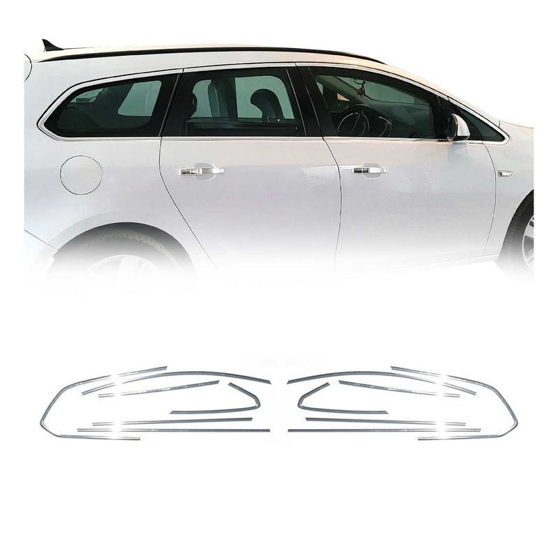 Listelli decorativi per finestrini per Opel Astra J Station Wagon 2010-2015 in acciaio inox cromato 12 pezzi