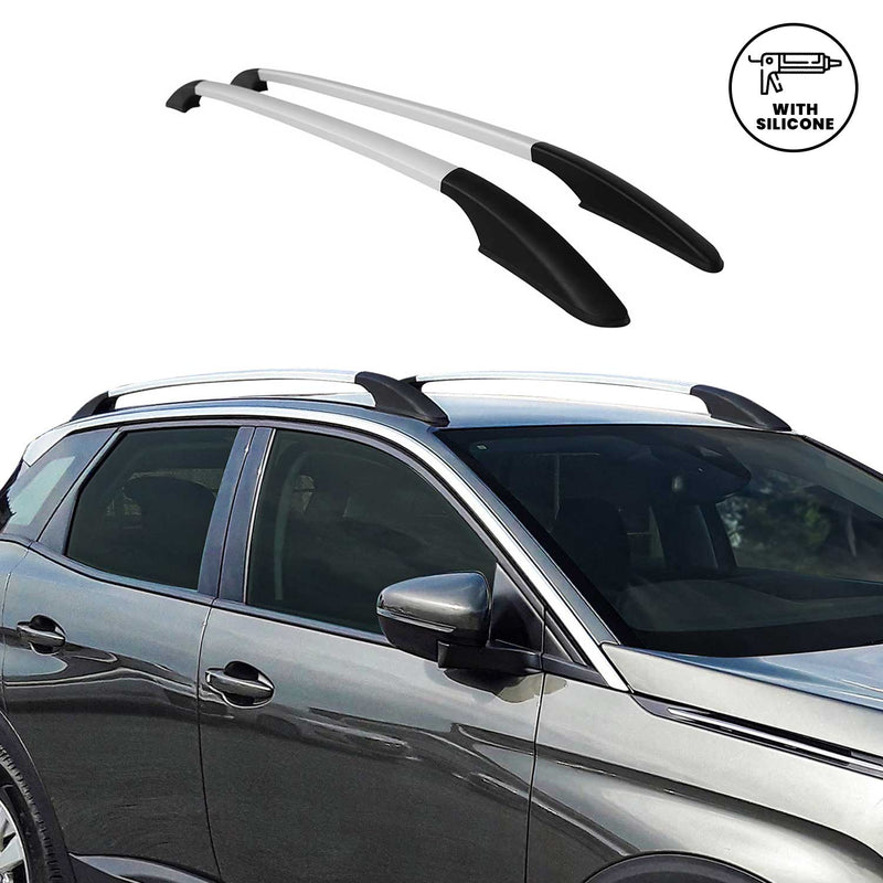 Barre portatutto in alluminio per Toyota Auris 2006-2013 Argento 2x