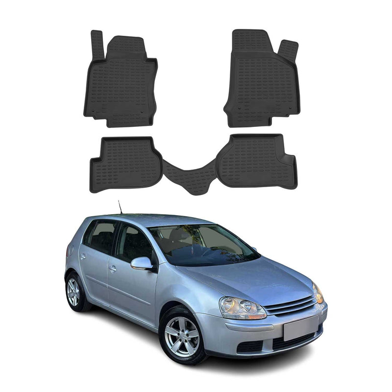Tappetini VW Golf Mk5 2003-2009 in TPE nero, 4 pezzi