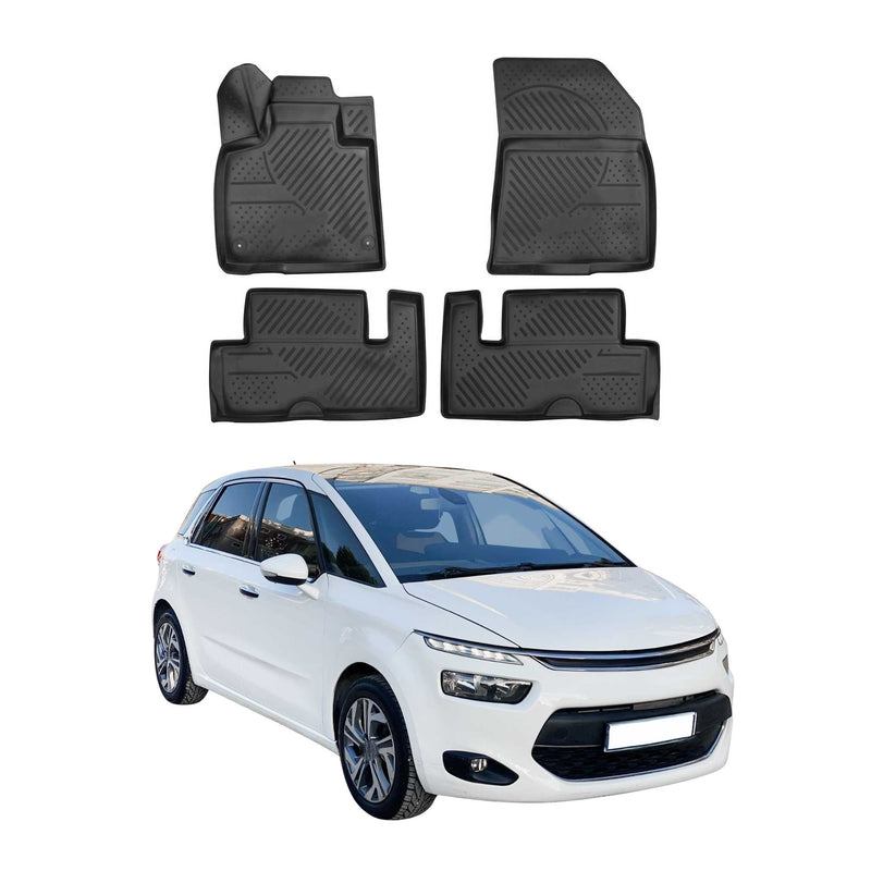 Tappetini Citroen C4 Picasso 2013-2024 TPE Nero 4 pezzi