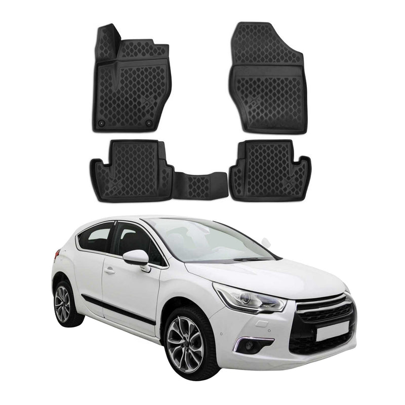 2011-2015 Citroen DS4 Fußmatten TPE Schwarz 4 tlg