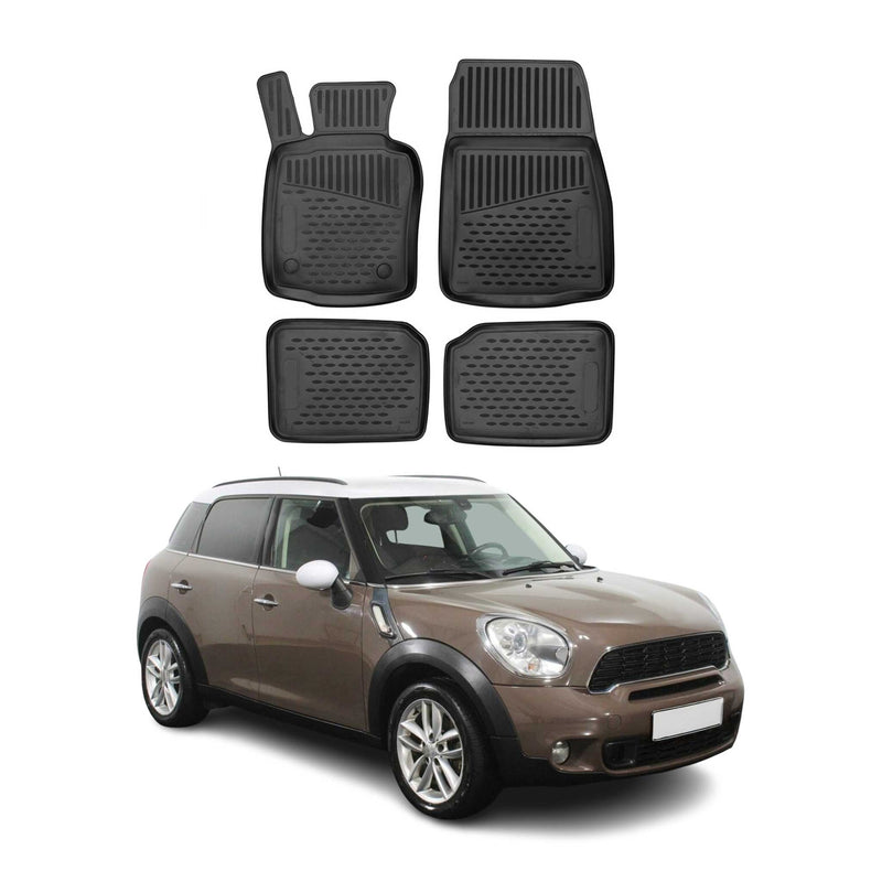 Tappetini Mini Countryman R60 2010-2016 in TPE nero, 4 pezzi