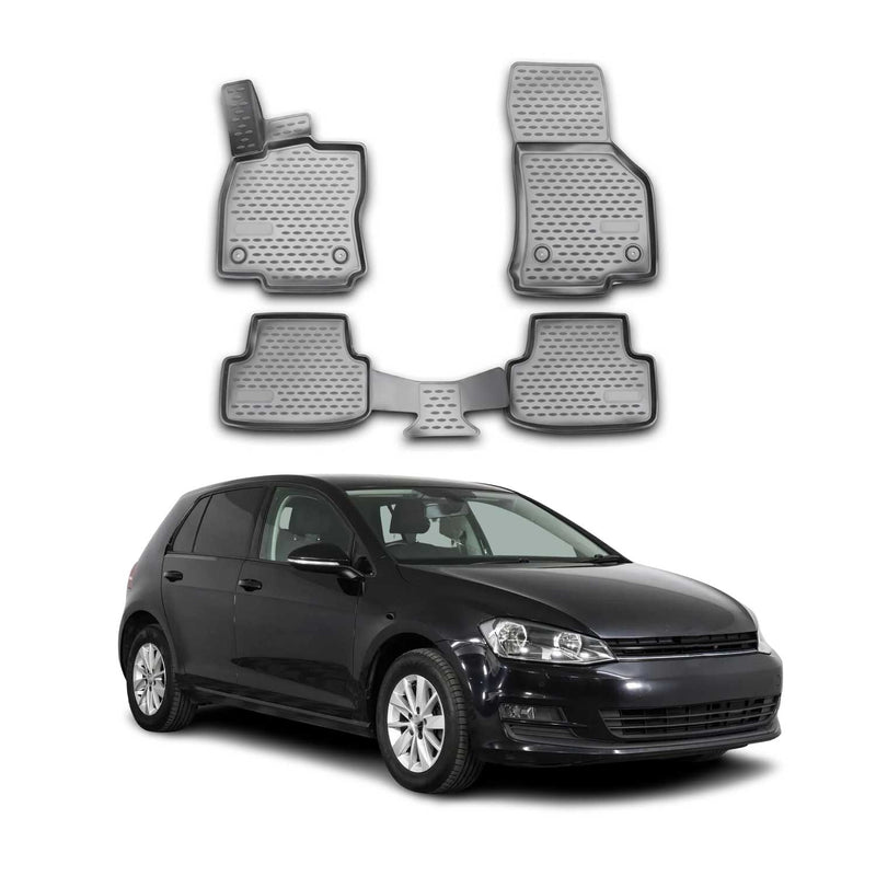 Tappetini VW Golf 7 2012-2019 in TPE grigio, 4 pezzi