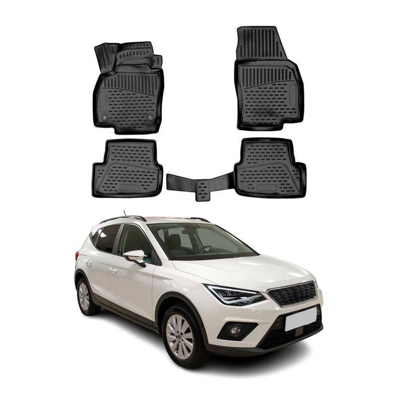 Tappetini Seat Arona 2017-2021 in TPE Nero 4 pezzi