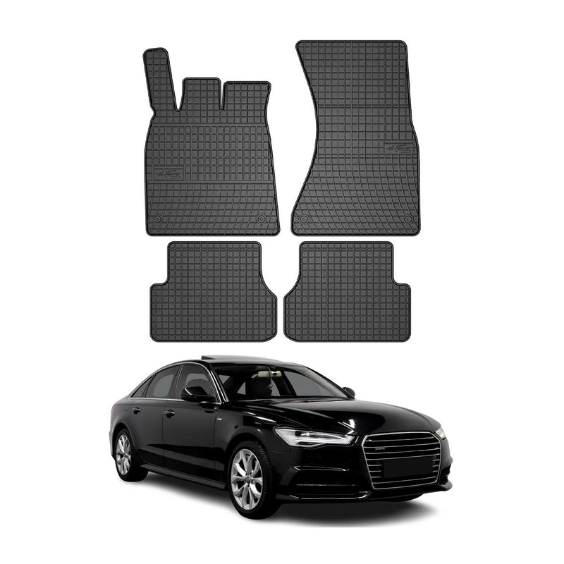 Tappetini in gomma Audi A6 C7 2011-2018 neri, 4 pezzi