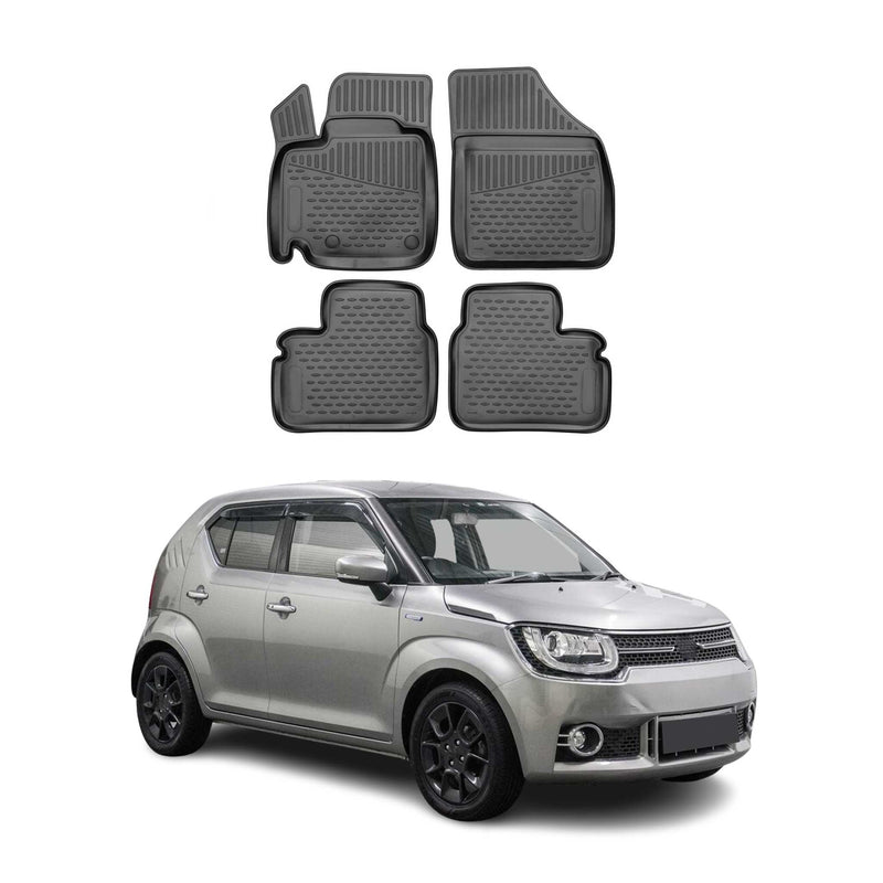 Tappetini Suzuki Ignis 2016-2025 in TPE Nero 4 pezzi