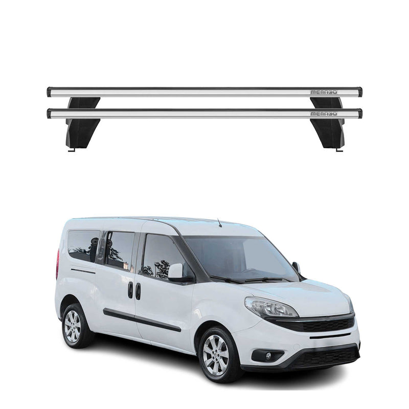 Menabo Dachträger Grundtäger für Fiat Doblo 2010-2022 75kg Alu Silber 2 tlg