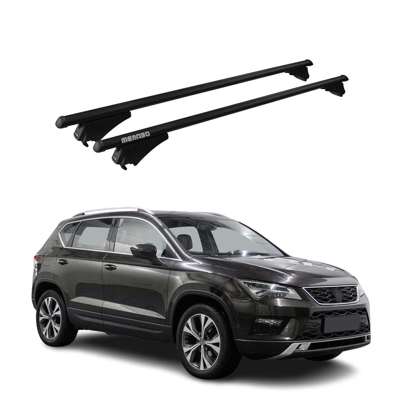 Menabo Dachträger Grundtäger für Seat Ateca 2016-2025 75kg Alu Schwarz 2 tlg