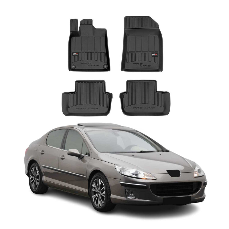 2004-2011 Peugeot 407 Limo Kombi Fußmatten TPE Schwarz 4 tlg