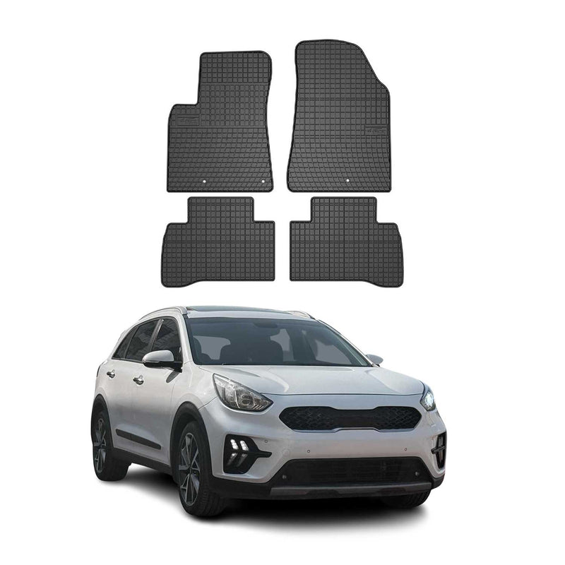Tappetini in gomma neri per Kia Niro 2016-2021, 4 pezzi