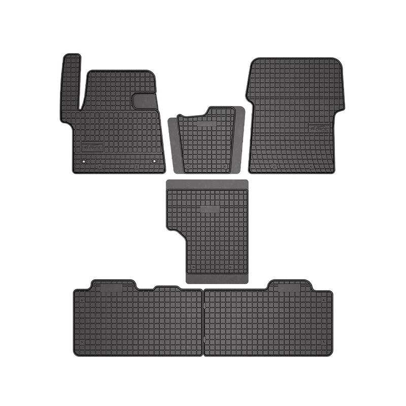 Tappetini in gomma OMAC per Peugeot Traveller 2016-2025, tappetini in gomma neri, 6 pezzi