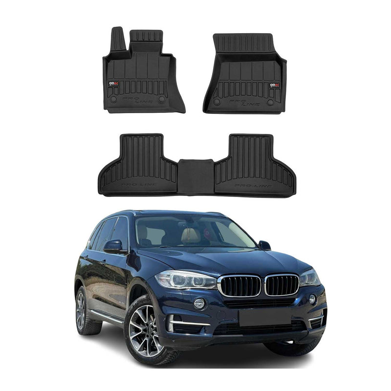Tappetini BMW X5 F15 F85 2013-2018 in TPE nero, 3 pezzi