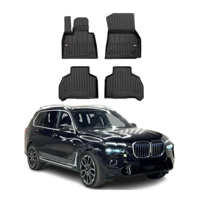 Tappetini BMW X7 G07 2019-2025 in TPE nero, 4 pezzi