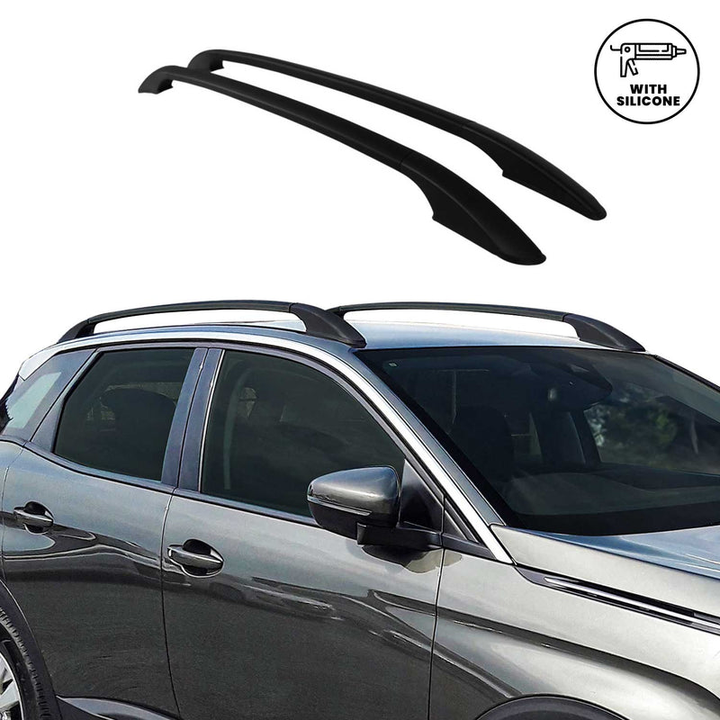 Barre portatutto in alluminio per Nissan Qashqai 2007-2014 Nero 2x