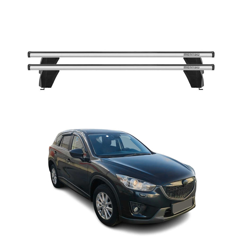 Base portapacchi Menabo per Mazda CX-5 2015-2017, barra trasversale ABE in alluminio argento