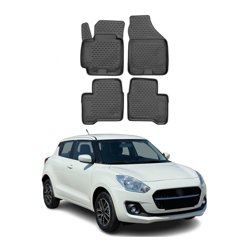 Tappetini Suzuki Swift 2016-2025 in TPE nero, 4 pezzi