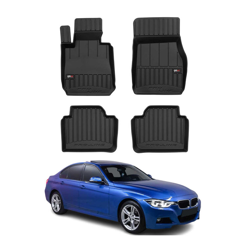 Tappetini in TPE neri per BMW Serie 3 Berlina Station Wagon F30 F31 M3 F80 2012-2019, 4 pezzi