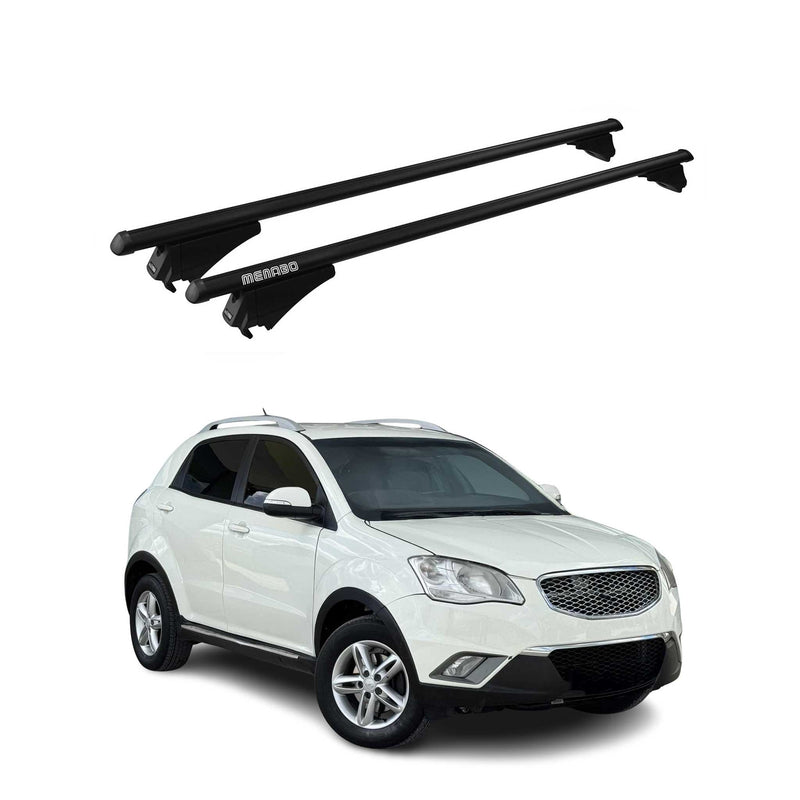 Menabo Dachträger Grundtäger für Ssangyong Korando 2019-2025 75kg Alu Schwarz 2x