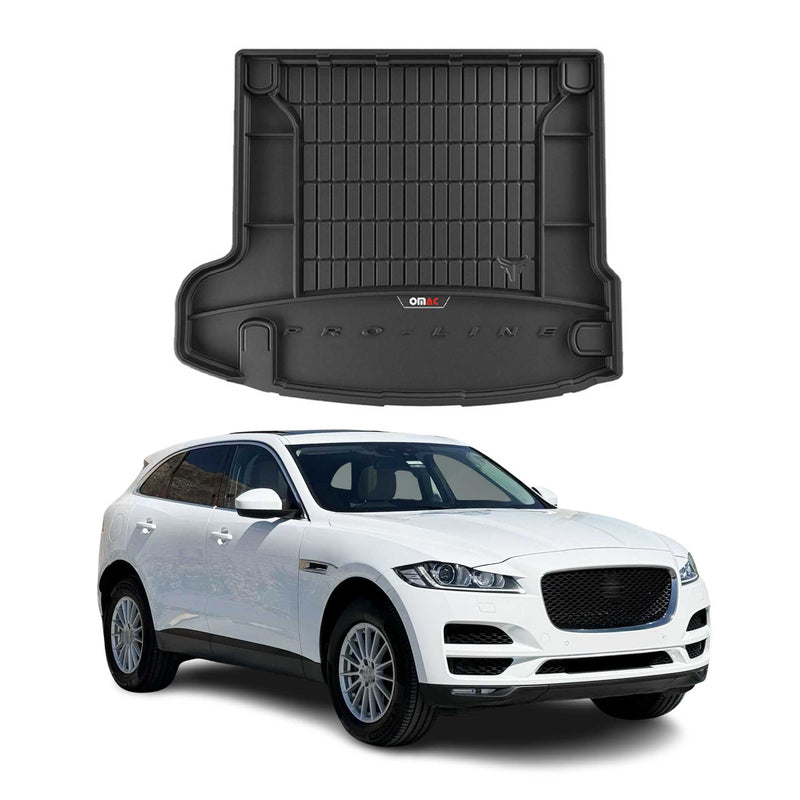 Vassoio portaoggetti in gomma OMAC per bagagliaio Jaguar F-Pace 2016-2025, TPE, nero