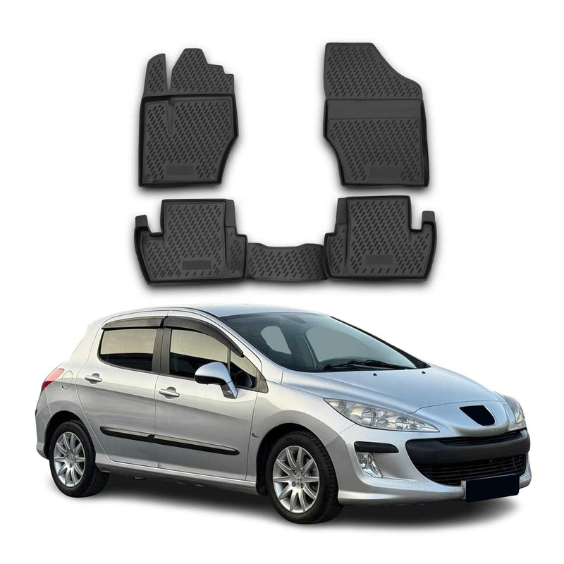Tappetini Peugeot 308 2007-2014 TPE Nero 4 pezzi