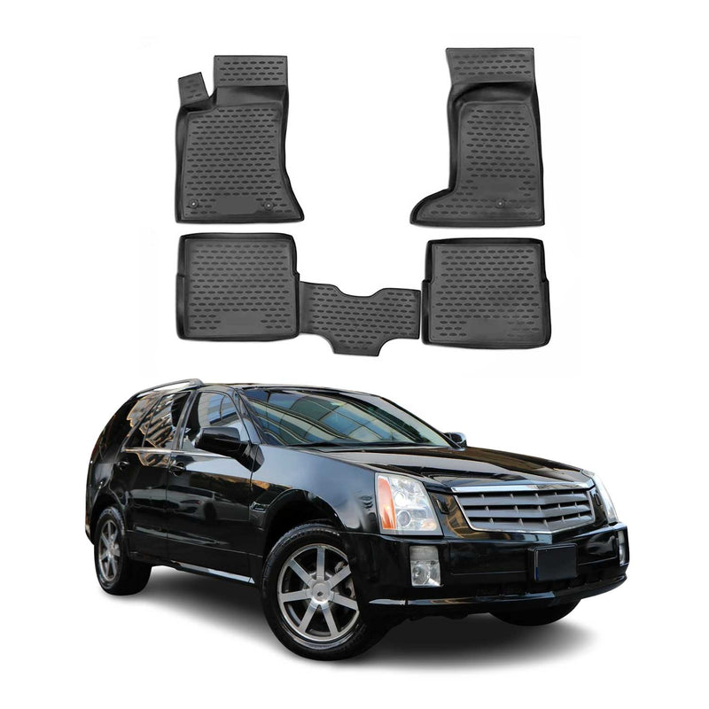 Tappetini Cadillac SRX 2004-2009 in TPE nero, 4 pezzi