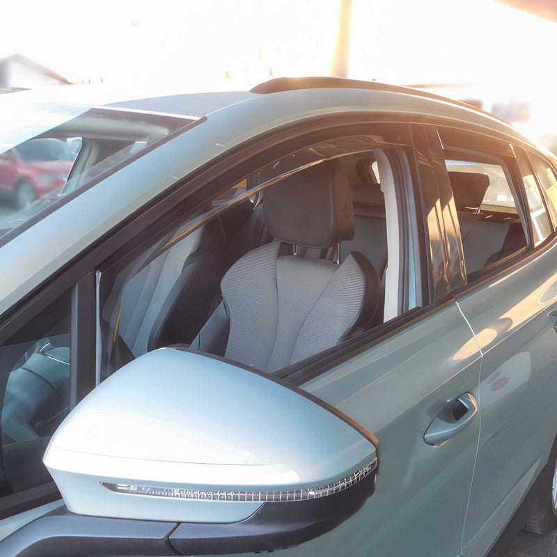 Deflettore antivento e antipioggia per Skoda Enyaq 2021-2025 in acrilico scuro, 4 pezzi