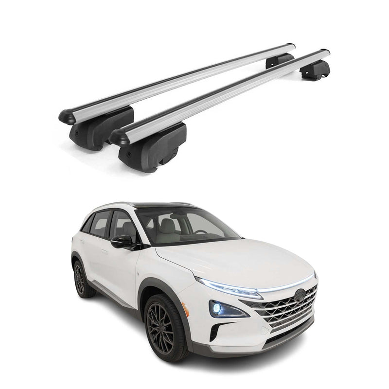 Portapacchi da tetto per Hyundai Nexo 2019-2025 barra trasversale ABE grigio alluminio
