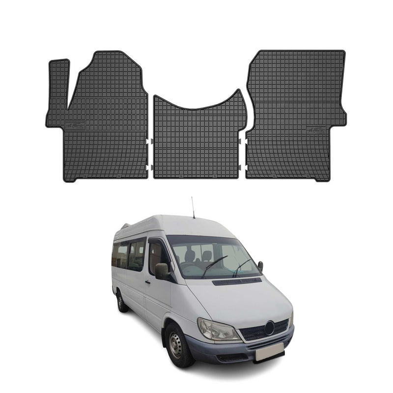 2006-2018 Mercedes Sprinter W906 Fußmatten Gummi Schwarz 3 tlg