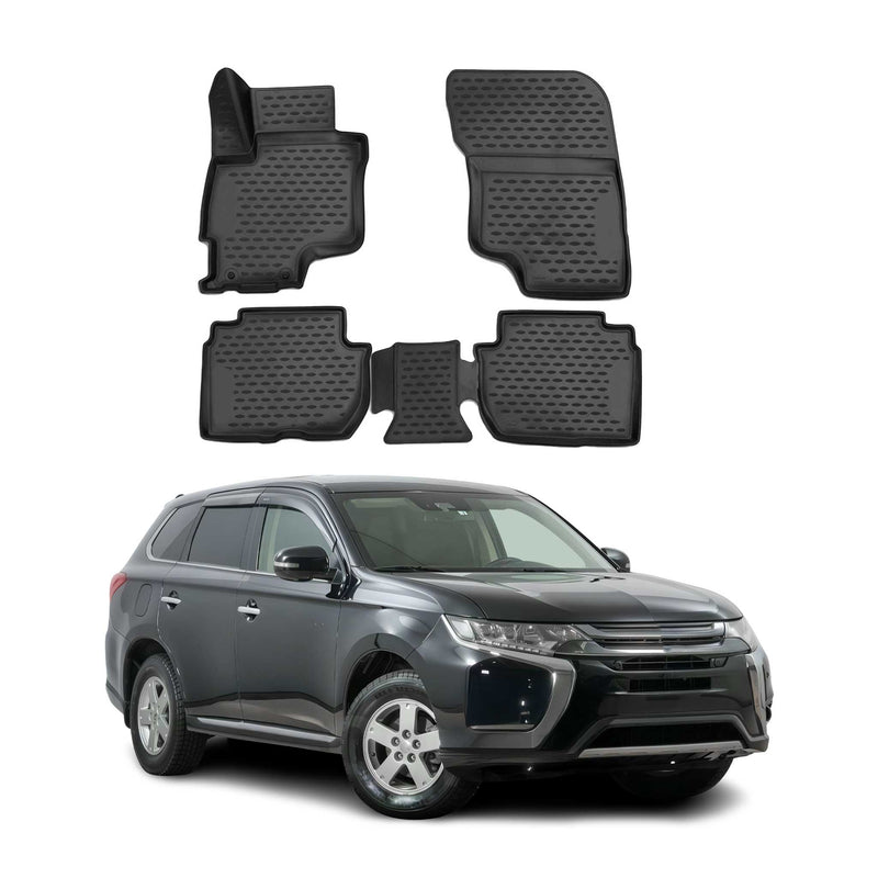 Tappetini in TPE neri per Mitsubishi Outlander PHEV 2014-2019, 4 pezzi